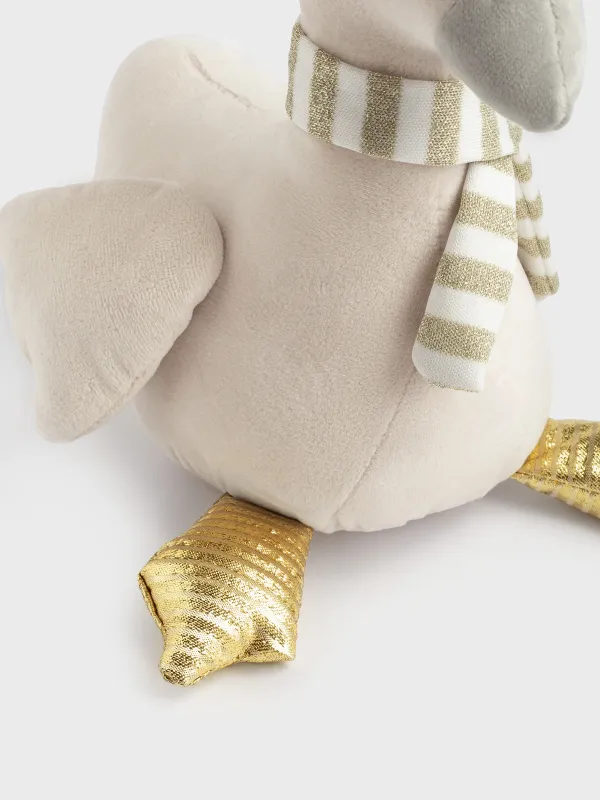 Игрушка, 35 см, мягкая, полиэстер, бежево-золотистая, Гусь в колпаке, Goose, image-2