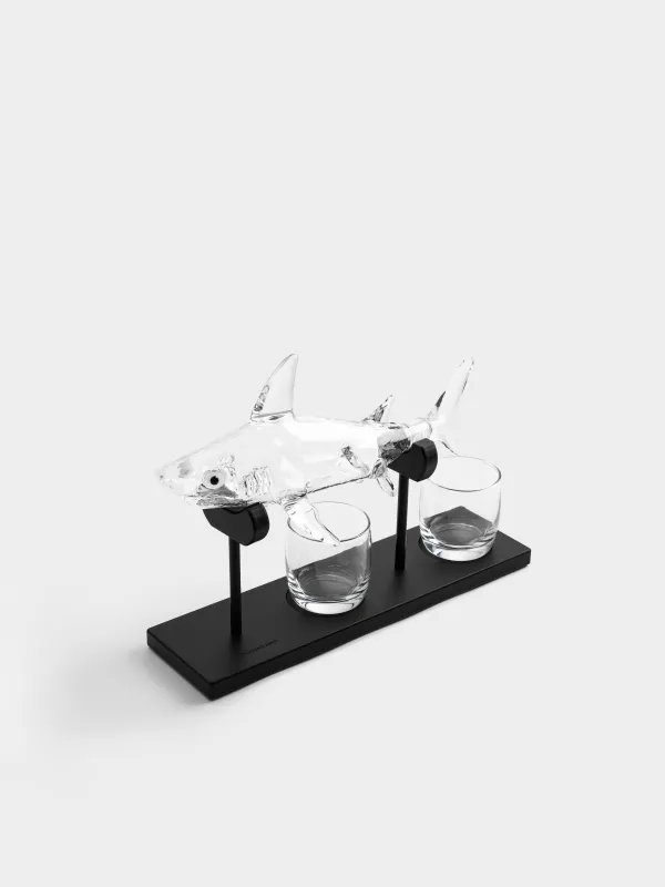 Набор для напитков, 2 перс, 3 пр, на подставке, графин/стаканы, стекло/дерево, Акула, Bar, image-4