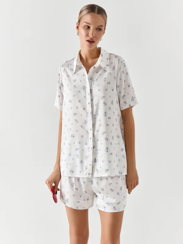 Рубашка, бело-голубая, Tesia, image-0