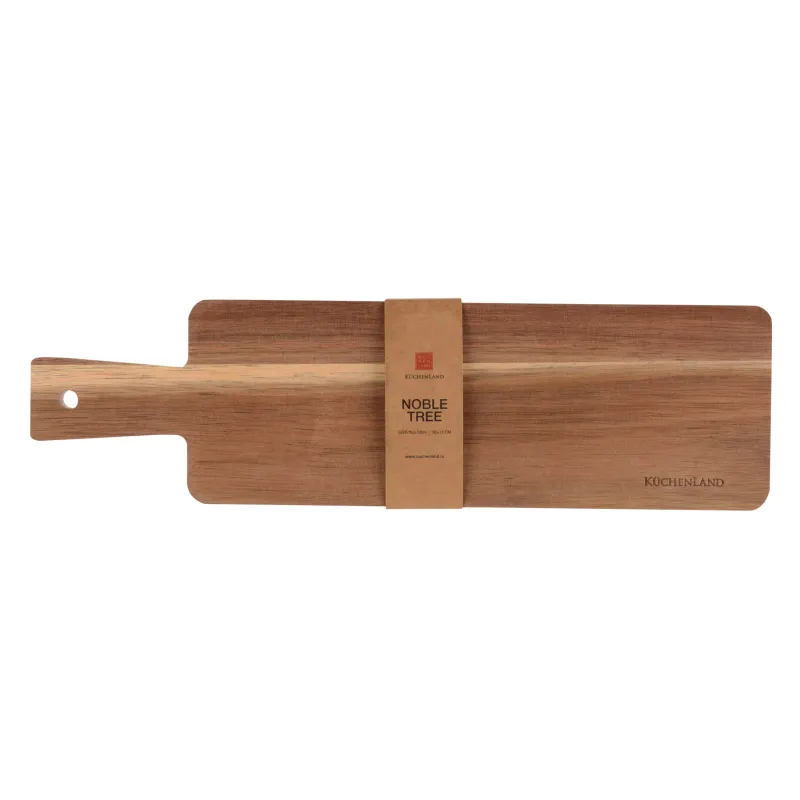 Блюдо сервировочное, 38x11 см, с ручкой, на ножках, дерево, Noble tree, image-1