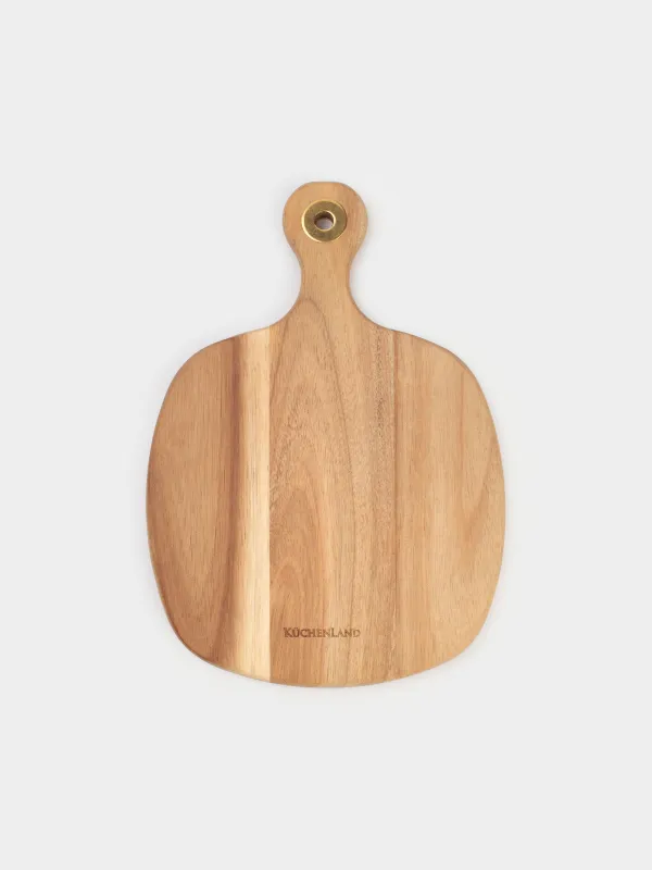 Набор для сыра, 4 пр, доска-блюдо с ручкой, сталь/дерево, золотистый, Cheese gold, image-5