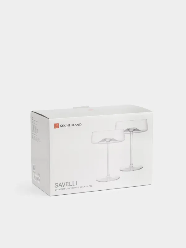 Бокал-креманка для шампанского, стекло, Savelli, image-3