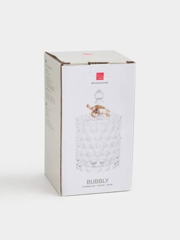 Емкость для хранения, 15х9 см, 330 мл, стекло Р/металл, Черепаха, Bubbly, image-3