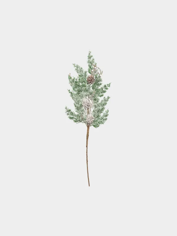 Ветка декоративная, 75 см, Заснеженная хвоя, Snowy decor, image-0