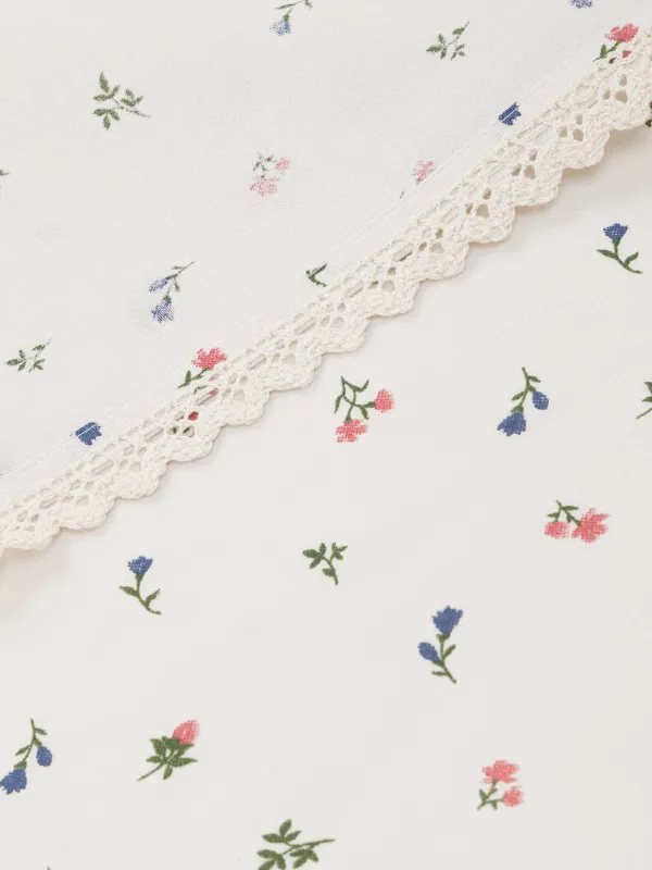 Полотенце кухонное, 40х60 см, с кружевом, хлопок, бежевое, Цветы, El flora, image-5