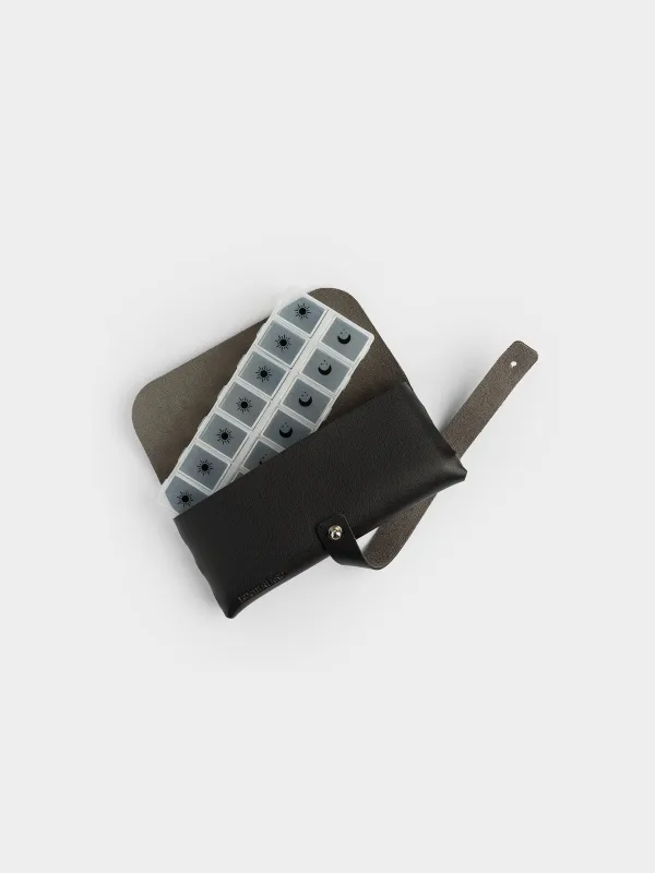Органайзер для таблеток, 17х8 см, с чехлом, Compact black, image-2