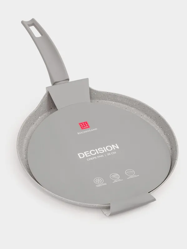 Сковорода блинная, 26 см, с покрытием, алюминий, бежево-серая, Decision, image-6