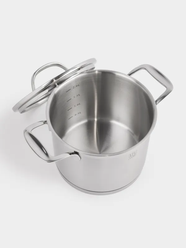 Кастрюля, 16 см, 2,4 л, с крышкой, сталь/стекло Б, Silver Stone, image-5