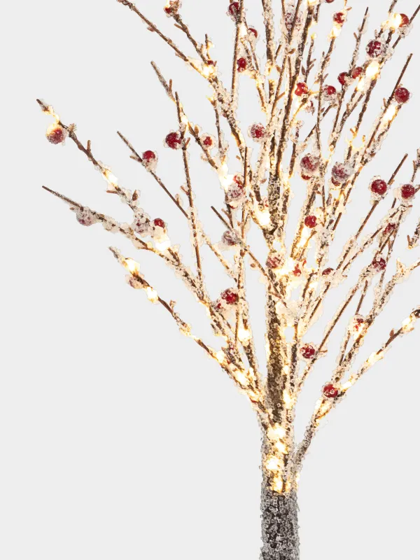 Дерево декоративное, 1,25 м, с подсветкой, пластик, Заснеженные ветки с ягодами, Festive mood, image-1
