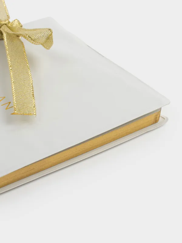 Блокнот для записей, 13х18 см, 80 л, с лентой, ПВХ, молочный, Elegant, Stationery, image-4