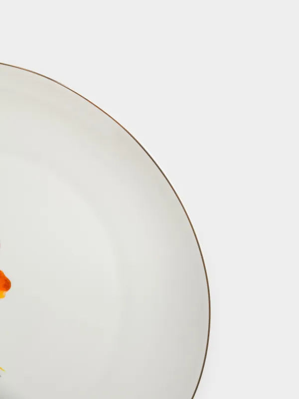 Тарелка обеденная, 28 см, фарфор N, белая, с золотистым кантом, Полевые цветы, Yarrow, image-3