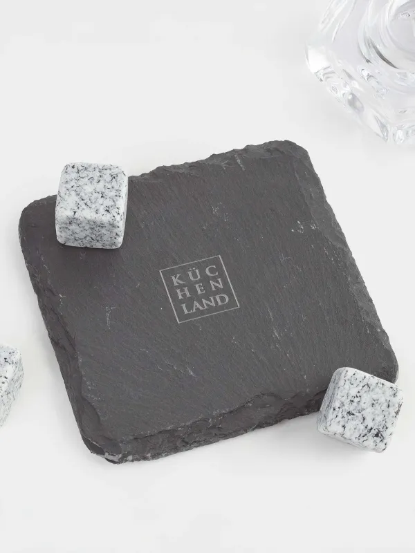 Набор для виски, 1 перс, 5 пр, в коробке, стакан/кубики/подставка, стекло/мрамор/сланец, Bar, image-2