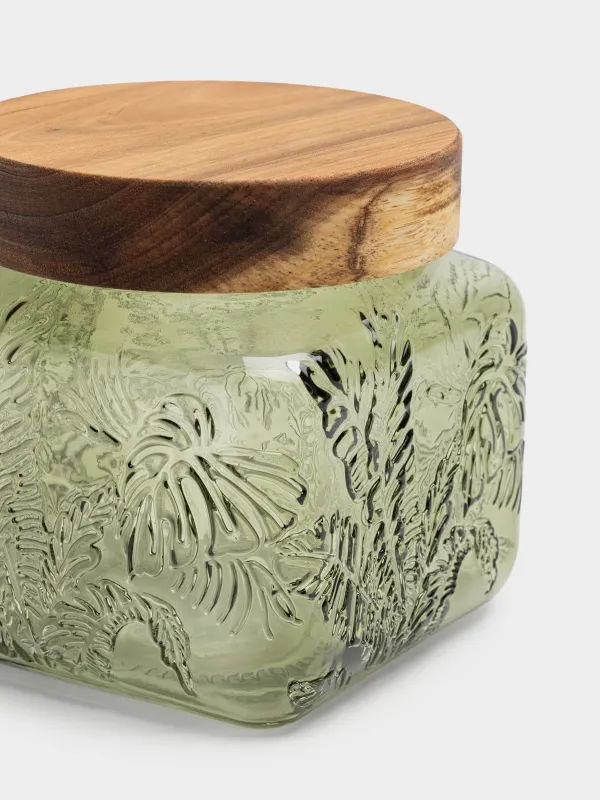 Банка для сыпучих продуктов, 1,3 л, Монстера, Tropical leaves, image-2