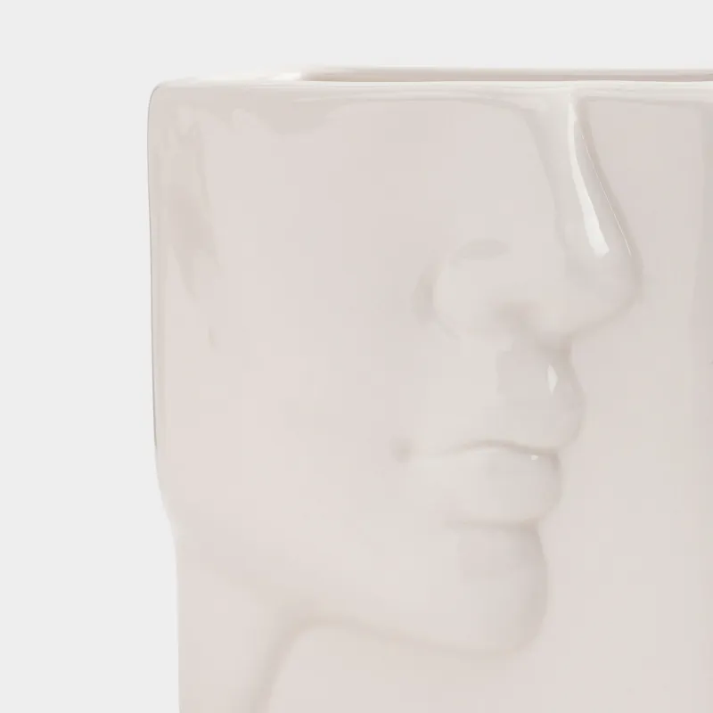 Подставка для косметических кистей, 13 см, керамика, молочная, Фрагмент лица, Face, image-5