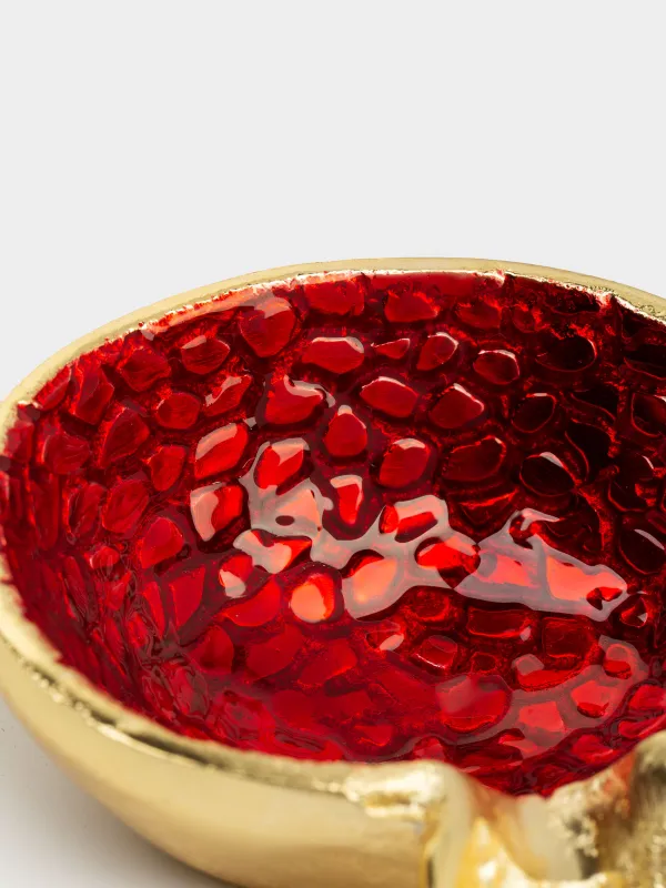 Блюдо декоративное, 10x12 см, металл, красно-золотистое, Гранат, Pomegranate, image-4