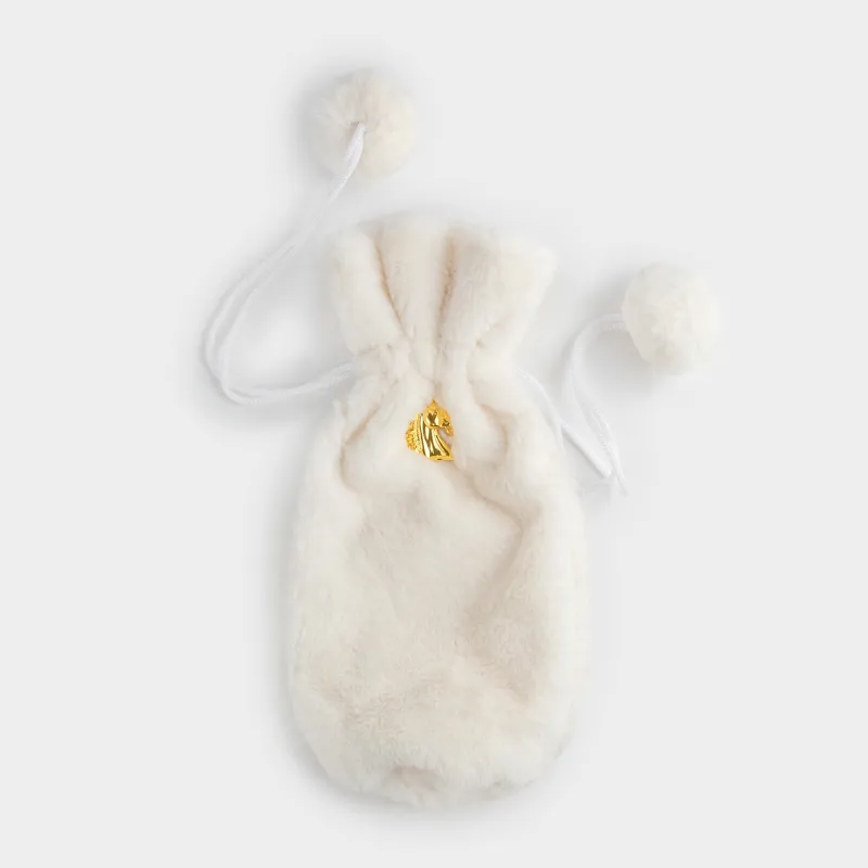 Чехол для бутылки, 32 см, декоративный, искусственный мех/металл, бежевый, Конь, Christmas bar