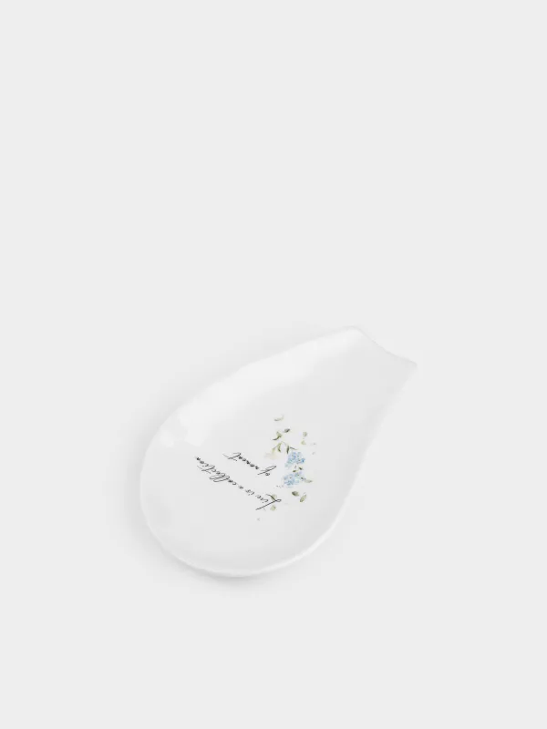Подставка под ложку, 16 см, керамика D, белая, Полевые цветы, Cowslip, image-1
