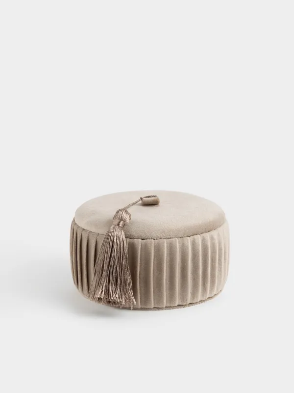 Шкатулка для украшений, с кисточкой, молочная, Velvet, image-0