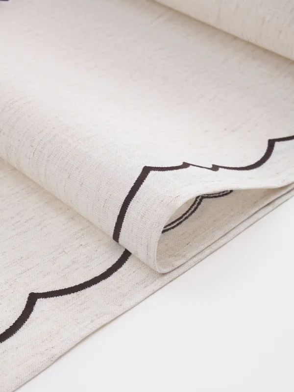 Дорожка настольная, 40х160 см, полиэстер/лен, бежевый меланж, Винтаж, Melange outline, image-1