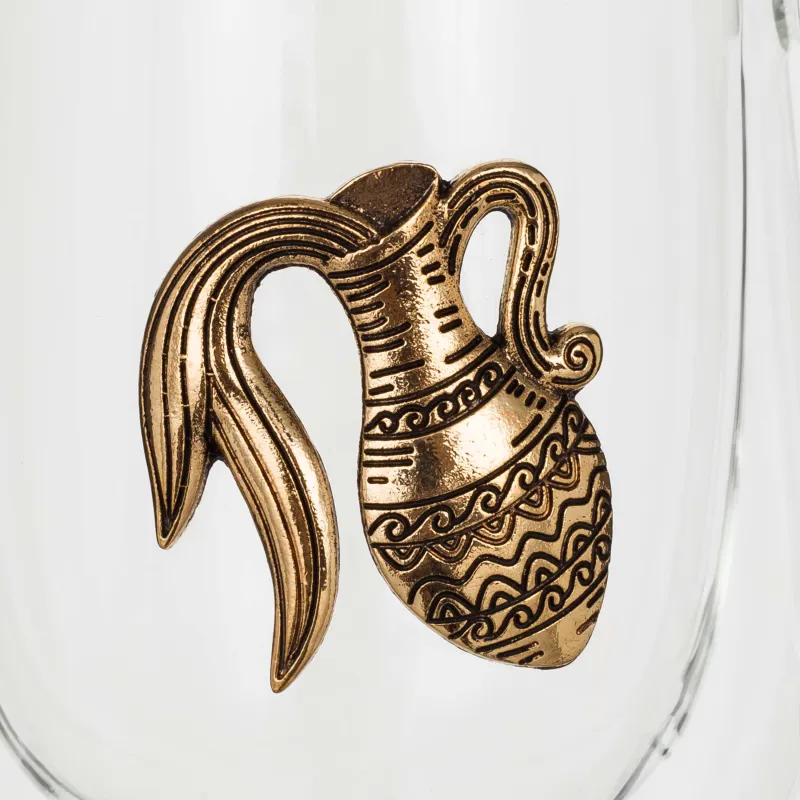 Кружка, 350 мл, стекло Б/металл, золотистая, Водолей, Air-zodiac, image-5