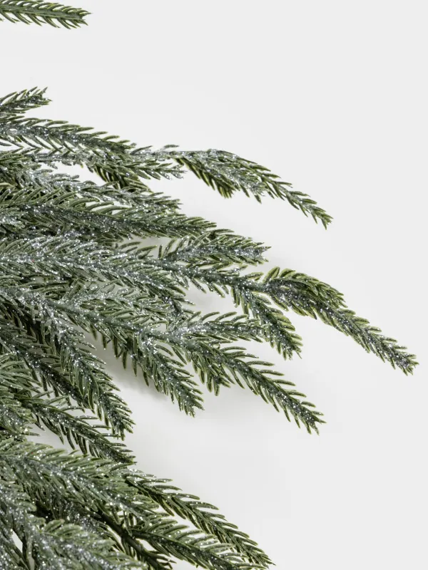 Венок рождественский, 18/50 см, пластик/бумага, Ель с серебристой лошадкой, Conifer decor, image-4