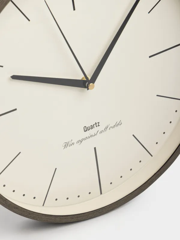 Часы настенные, 30 см, пластик/стекло, круглые, серо-бежевые, Dial, image-3