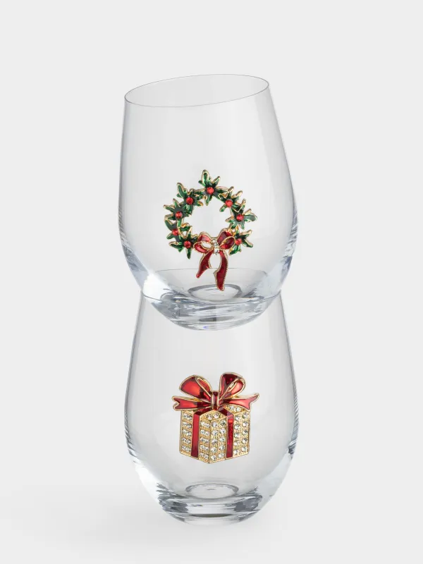 Стакан, 12 см, 500 мл, 2 шт, стекло/металл, Подарок и венок, Verset, image-1