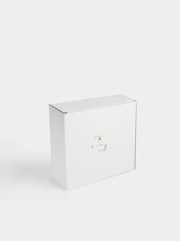 Блюдо пасхальное, 22x9 см, 9 отд, керамика D, молочно-серое, Кролик в цветах, Easter, image-5