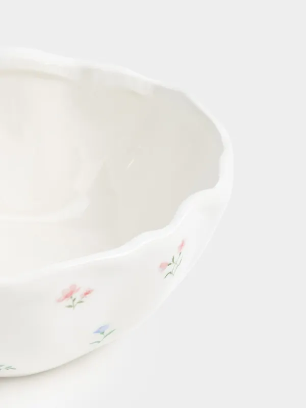 Салатник, 15х6 см, 440 мл, керамика D, молочный, Нежные цветы, El flora, image-2