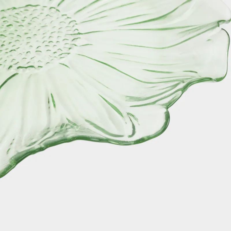 Блюдо, 26 см, стекло Р, зеленое, Цветок, Fleur color, image-5