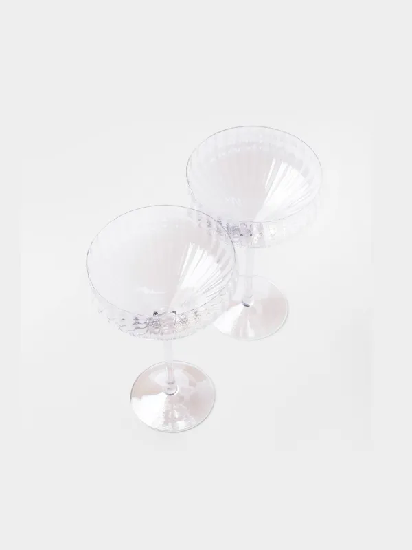 Бокал-креманка для шампанского, 320 мл, 2 шт, стекло, перламутр, Lombardy R polar, image-1