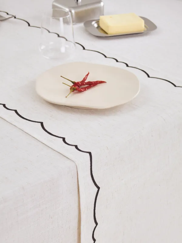 Дорожка настольная, 40х160 см, полиэстер/лен, бежевый меланж, Винтаж, Melange outline, image-7