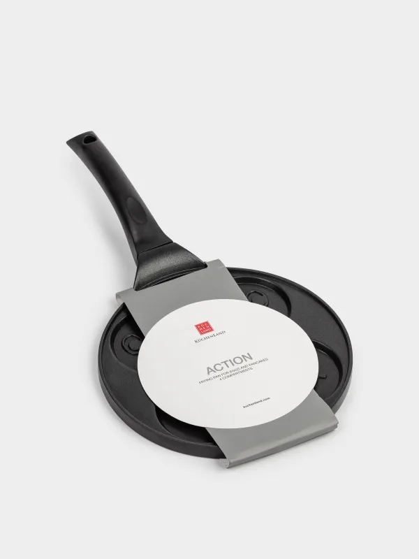 Сковорода для яиц и оладий, 22 см, 4 отд, с покрытием, алюминий, Смайл, Action, image-6