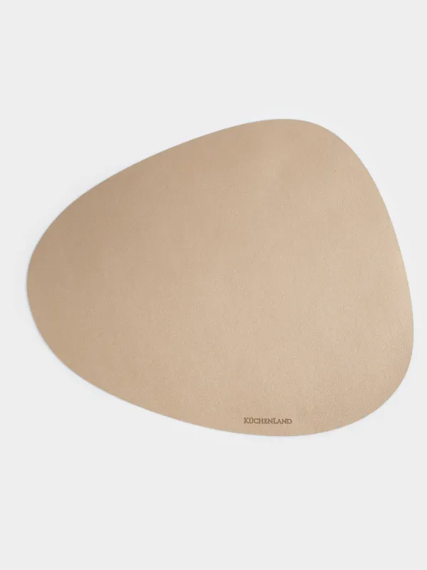 Салфетка под приборы, 37x45 см, ПВХ, фигурная, золотисто-бежевая, Rock, image-0