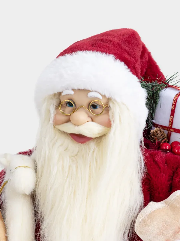 Изделие декоративное, 60 см, пластик/полиэстер, красно-белое, Санта с игрушкой, Magic time, image-2