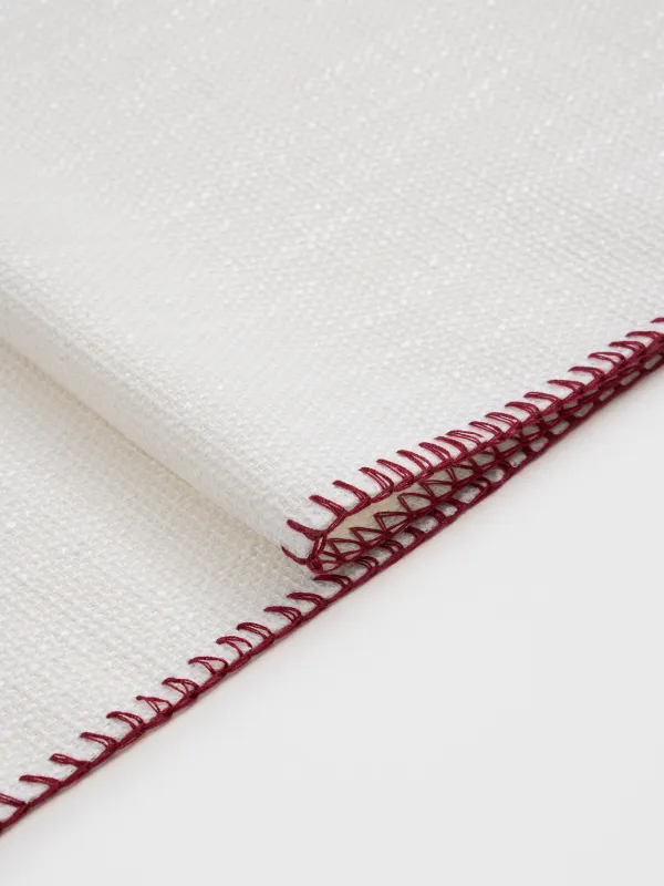 Дорожка настольная, 40х160 см, со строчкой, полиэстер, молочная, Рогожка, Gunny traditions, image-2