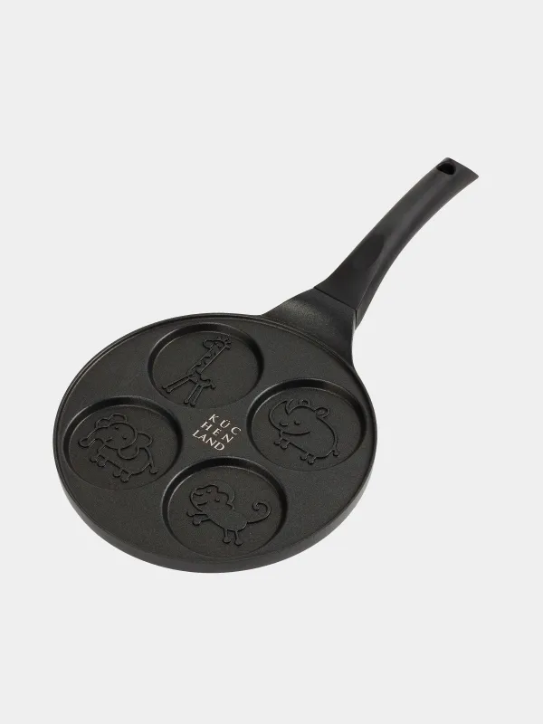 Сковорода для яиц и оладий, 21 см, 4 отд, с покрытием, алюминий, Животные, Action, image-1