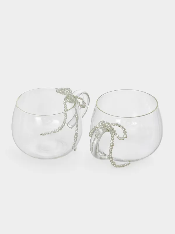 Кружка, 450 мл, 2 шт, стекло Б/пластик, Бант, Pearl Antarctica, image-1