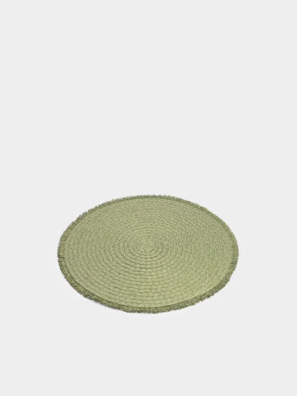 Салфетка под приборы, 38 см, с бахромой, из целлюлозы, Straw, image-3