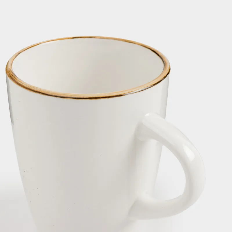 Кружка, 350 мл, 2 шт, керамика, молочная, в крапинку, Roxas, image-5