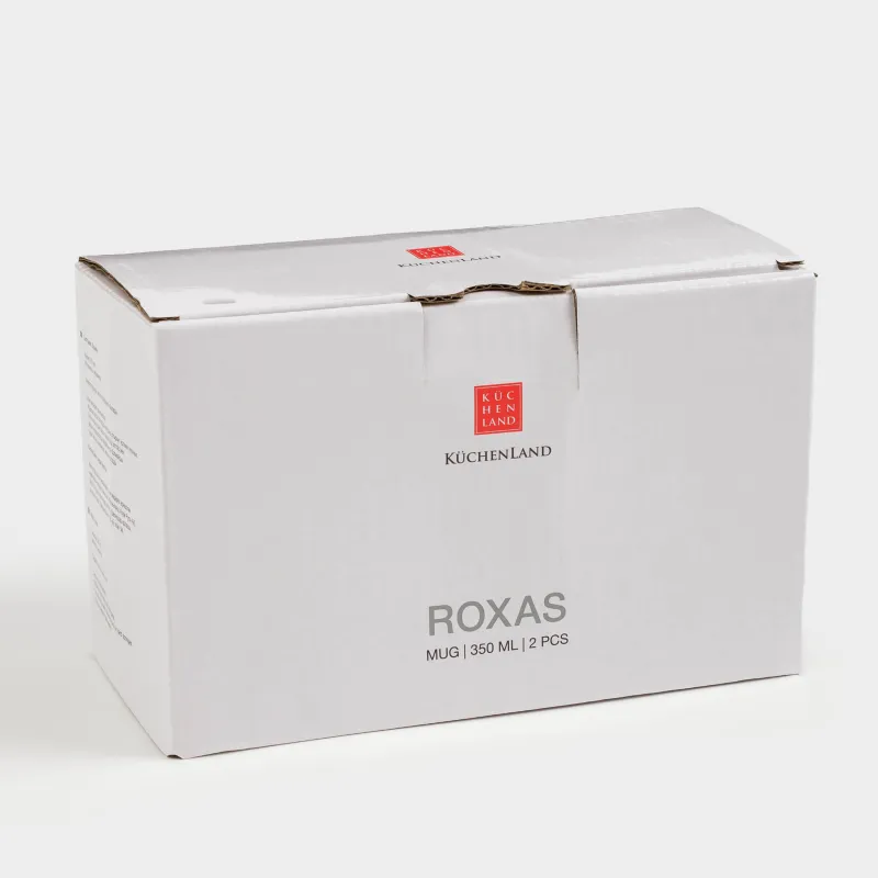 Кружка, 350 мл, 2 шт, керамика, молочная, в крапинку, Roxas, image-8