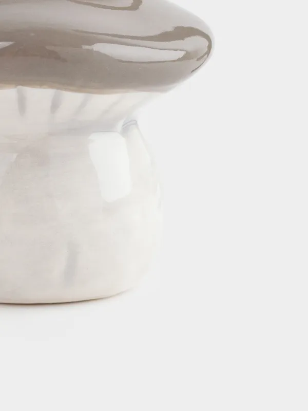 Статуэтка, 8 см, керамика, молочно-серая, Гриб, Slight frost, image-1