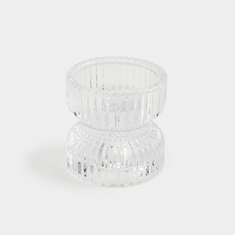Подсвечник, 7 см, для тонкой/чайной свечи, стекло, Ribedic, image-1