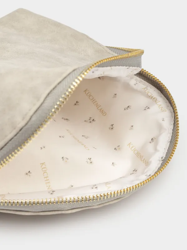 Косметичка, 17х15 см, полиуретан, серая, Krast, image-5