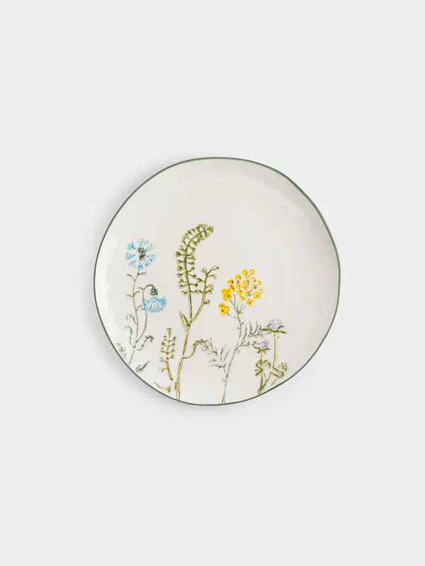 Тарелка обеденная, 27 см, Луговые цветы на кракелюре, Floral meadow, image-0