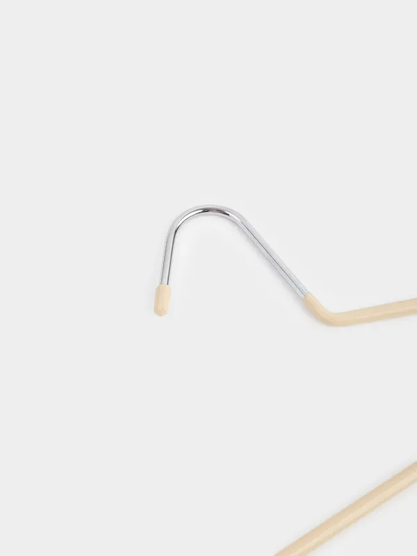 Вешалка-плечики для брюк/юбок, 36 см, 3 шт, металл с покрытием, бежевая, Colorful house, image-5