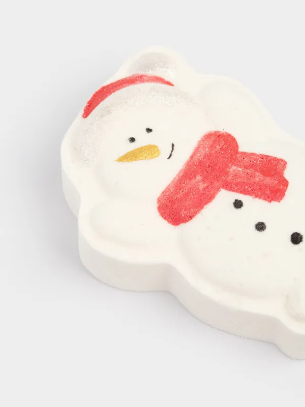 Бомбочка для ванны, 100 гр, бело-синяя, Вишня, Снеговик, Snowy, image-2