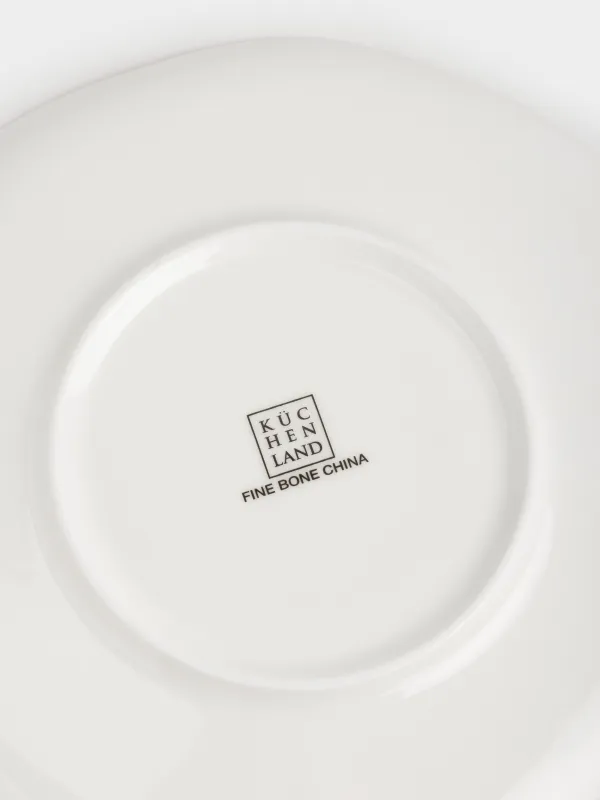 Тарелка закусочная, 21 см, фарфор F, белая, с золотистым кантом, Цыпленок в цветах, Easter, image-4