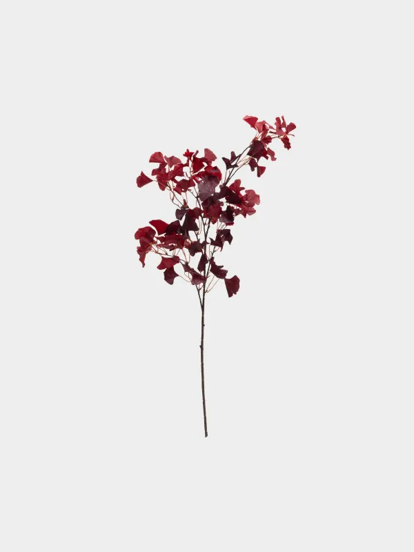 Ветка декоративная, 1 м, Бордовый гинкго билоба, Leafs decor, image-0