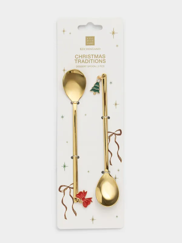 Ложка десертная, 14 см, сталь, Christmas traditions, image-4